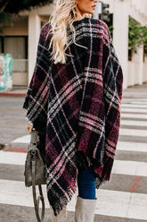 Vollendeter OL-Strickcardigan mit kariertem Quastendruck